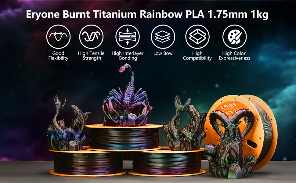 Burnt Titanium Rainbow PLA