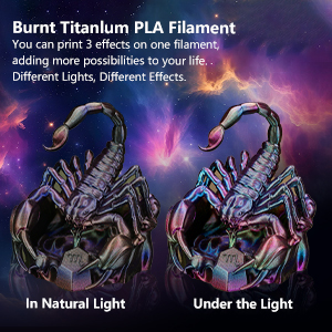 Burnt titanium pla filament
