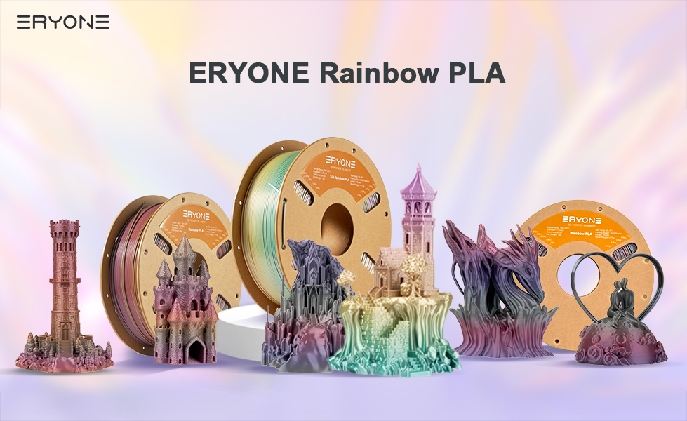 silk rainbow pla filament
