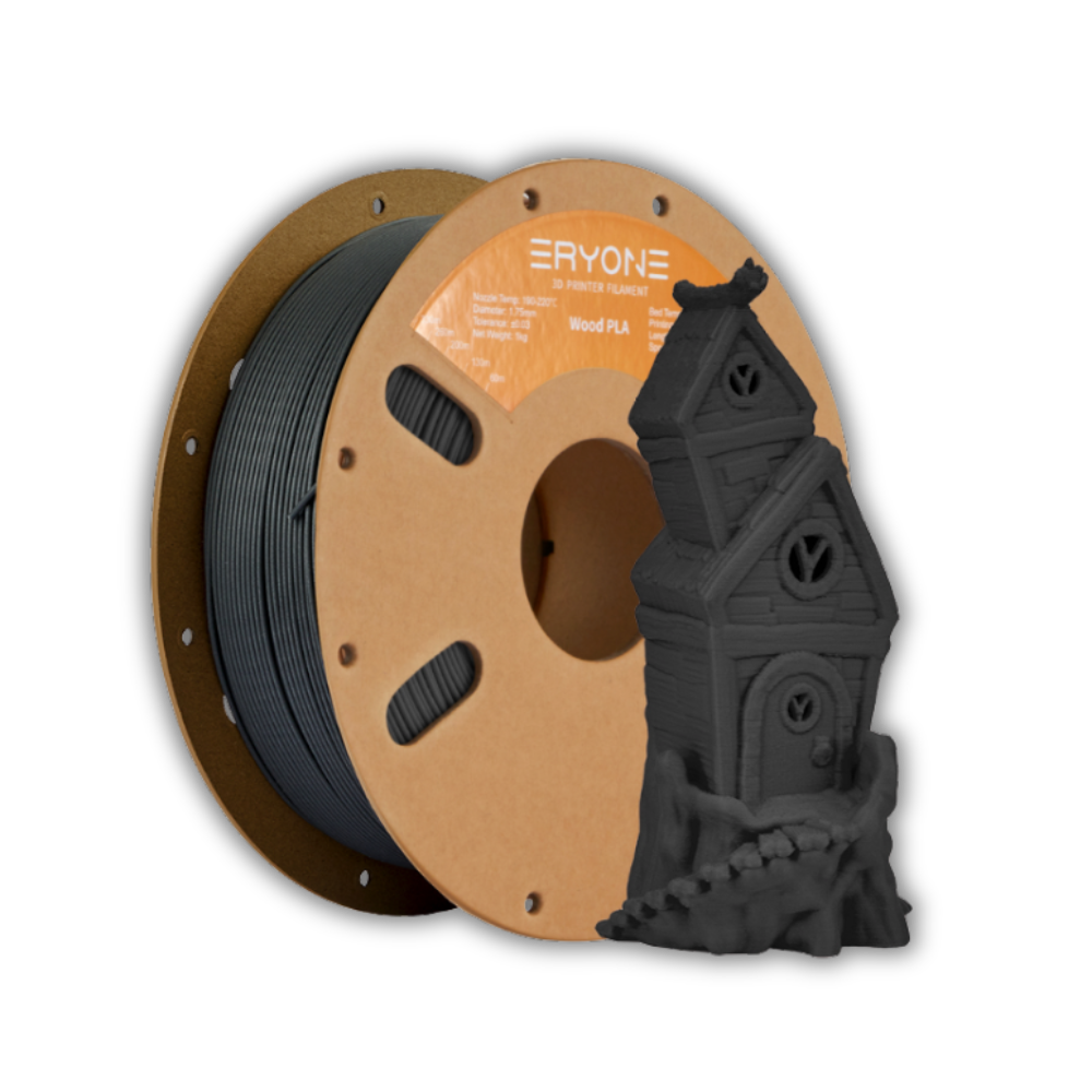 Wood PLA Filament Charcoal Grey
